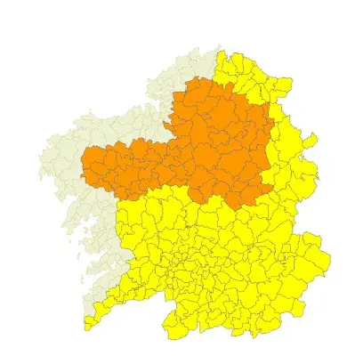 Alerta Naranja por precipitaciones  hoy en Lugo